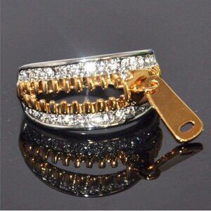Quirky Zipper Ring - 18k Gold Plated